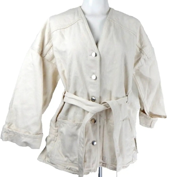 &Other Stories Belted Denim Workwear Jacket - Picture 1 of 5